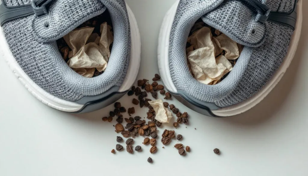 ein schuhexperte erklärt, wie trockene teebeutel effektiv gerüche in sportschuhen neutralisieren und für frischen duft sorgen.