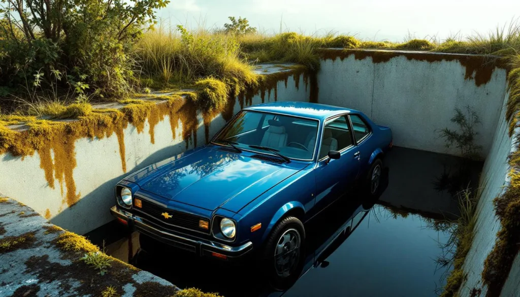 erleben sie die unglaubliche geschichte eines nagelneuen chevrolet vega, der vor 50 jahren in einem betongrab versenkt wurde und nun als automobilhistorisches wunder wieder auftaucht!