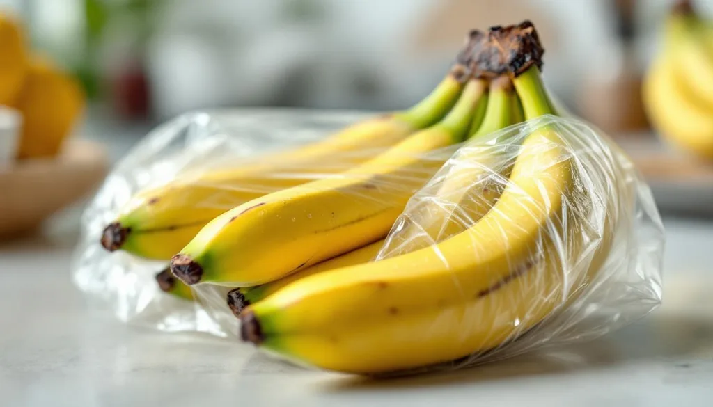 ich wickelte bananenstiele 7 tage in folie ein und sie blieben perfekt frisch – erfahre den einfachen trick für langanhaltende frische von bananenstielen.