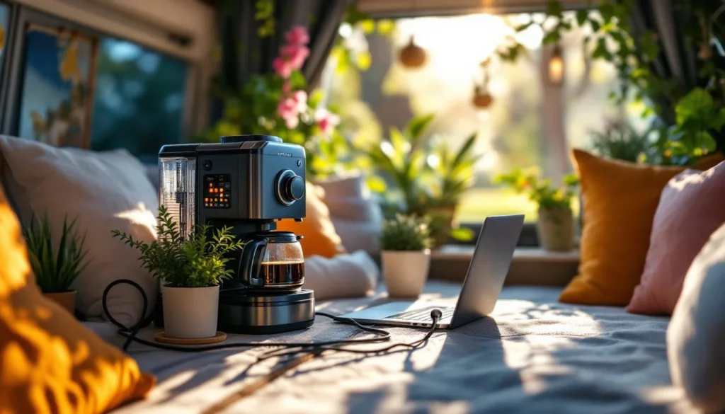 entdecken sie unsere sinuswellen-wechselrichter, die zuverlässig kaffeemaschine und laptop im van mit sauberer energie versorgen. perfekt für unterwegs und camping.