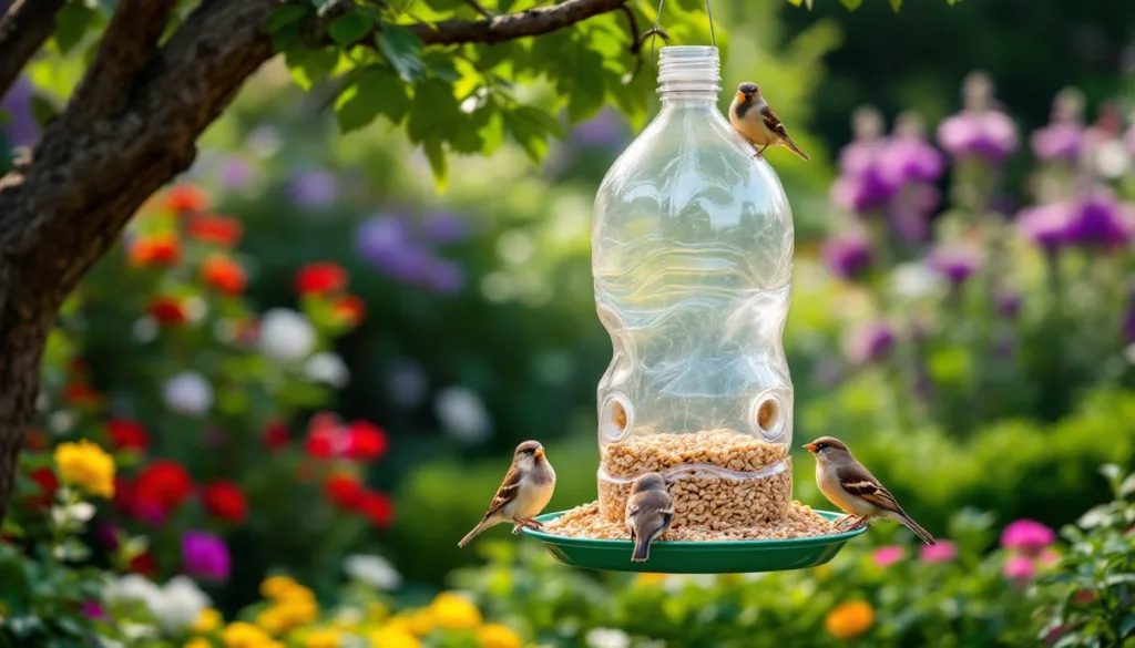 erfahren sie, wie sie aus einer einfachen plastikflasche einen funktionalen und umweltfreundlichen futterspender für vögel basteln können – schritt-für-schritt-anleitung inklusive.