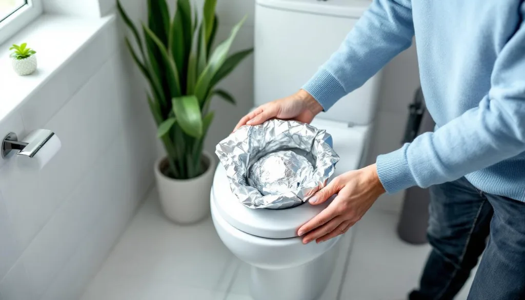 entdecken sie den einfachen alufolien-trick, der ohne bürste und chemie ihre toilette täglich glänzend sauber hält. nachhaltig, effektiv und leicht anzuwenden!